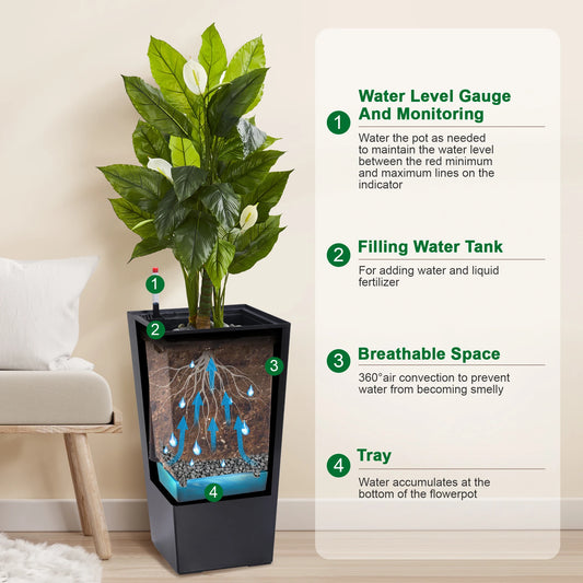 2pcs High Planters Pots for Indoor/Outdoor Use
