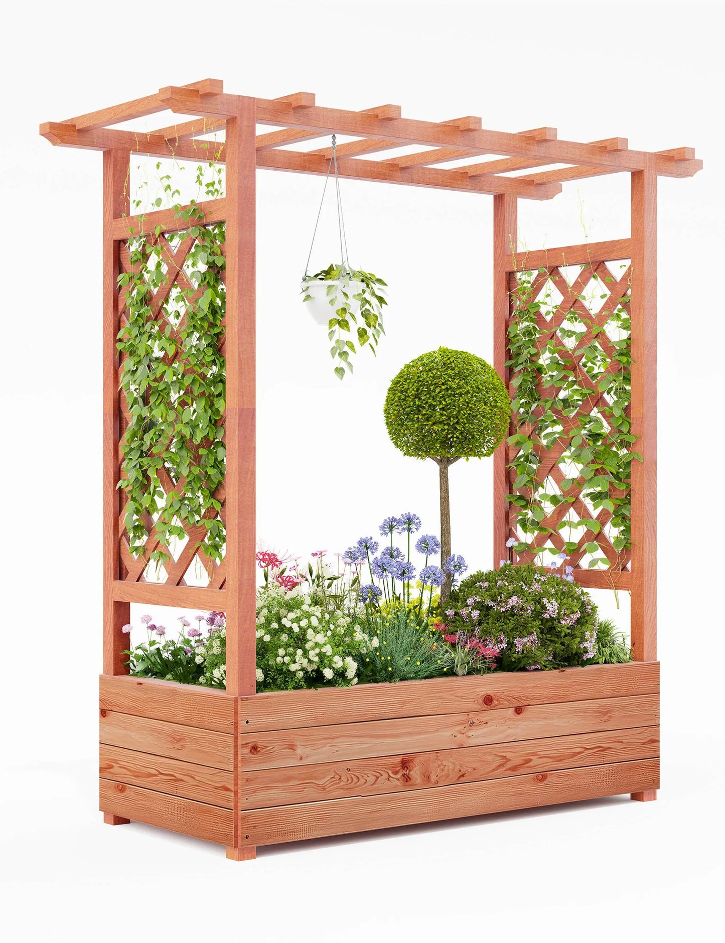 Freestanding Planter Box for Climbing Plants Vines Blossoms