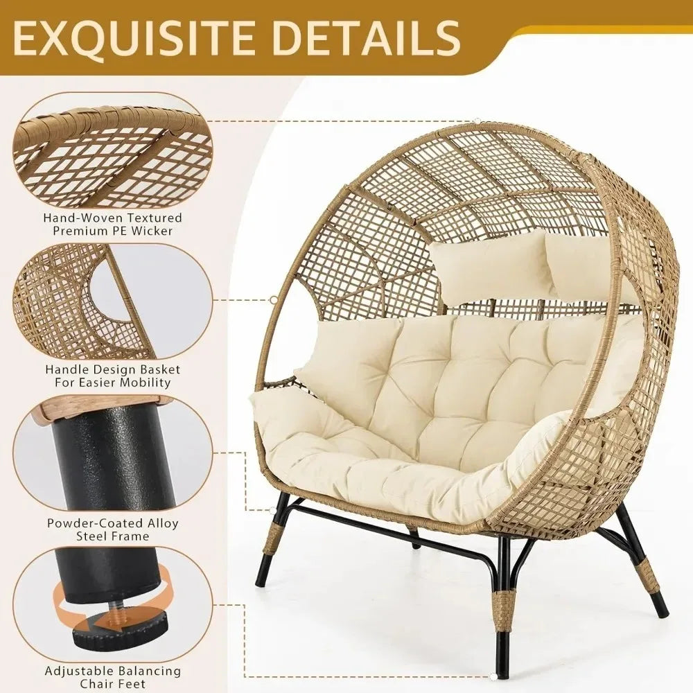 Outdoor Lounge Chair Padded Cushions