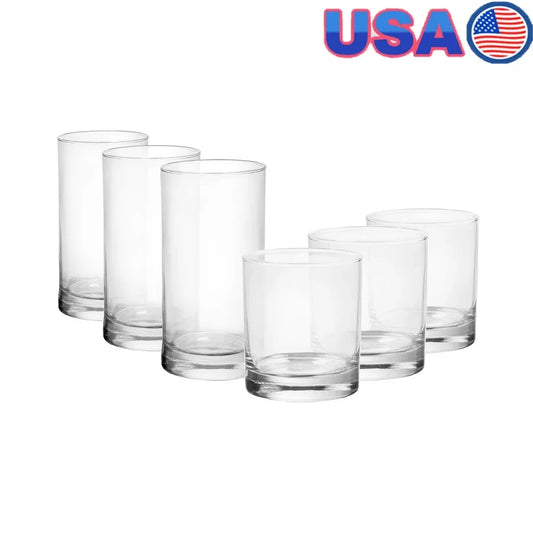 12 Piece Clear Drinkware Set Cooler Glasses