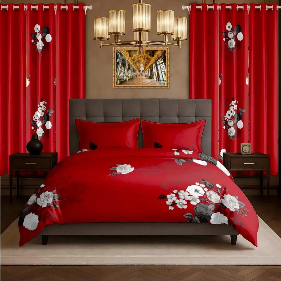 Bamboo Microfiber 9 pc Bedding & Curtain Set