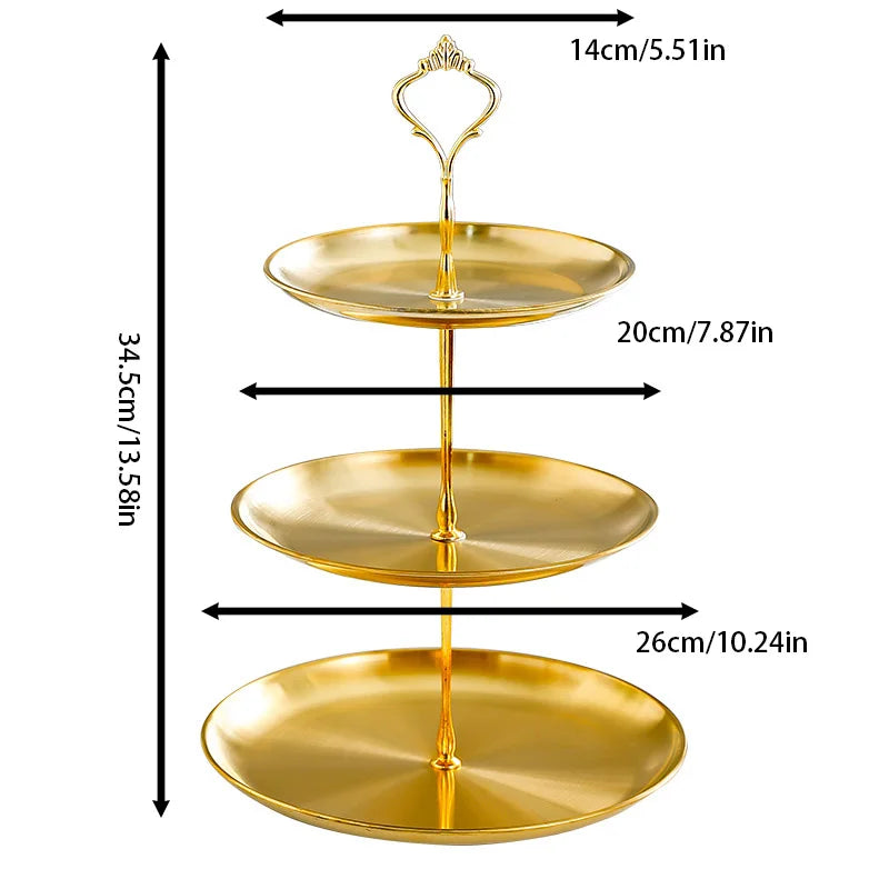 Gold Three Tier Cup Cake Stand