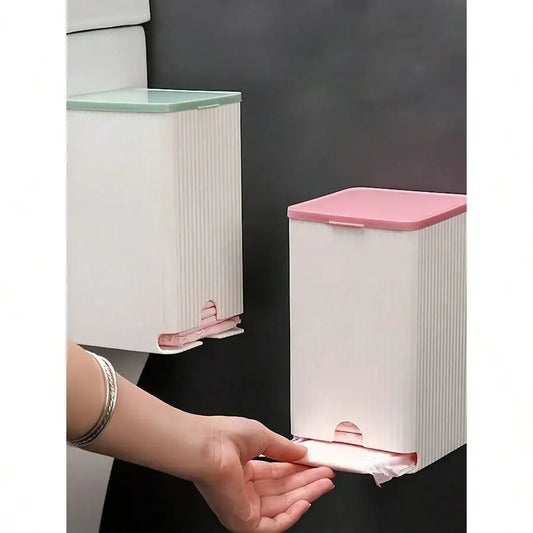 Dustproof Storage Box with Flip Lid for Wall-mounted Tissues and Cotton Swabs, Pads