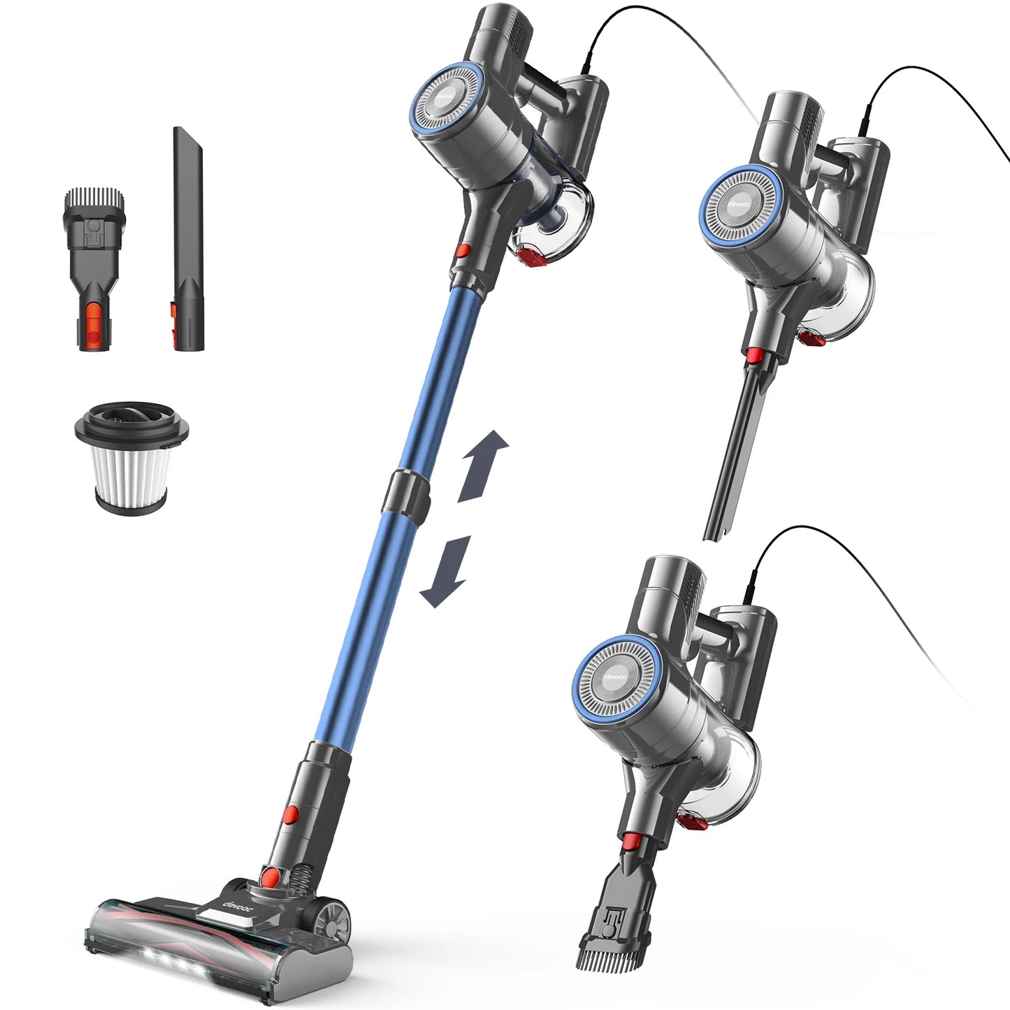 Corded Stick Vacuum Cleaner 25KPa 600W Powerful 6 in1 Lightweight