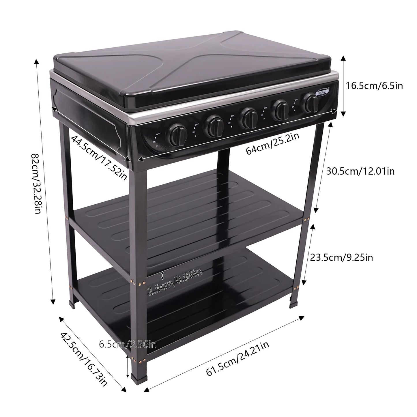 5 Burner Gas Grill for Cooking Outside