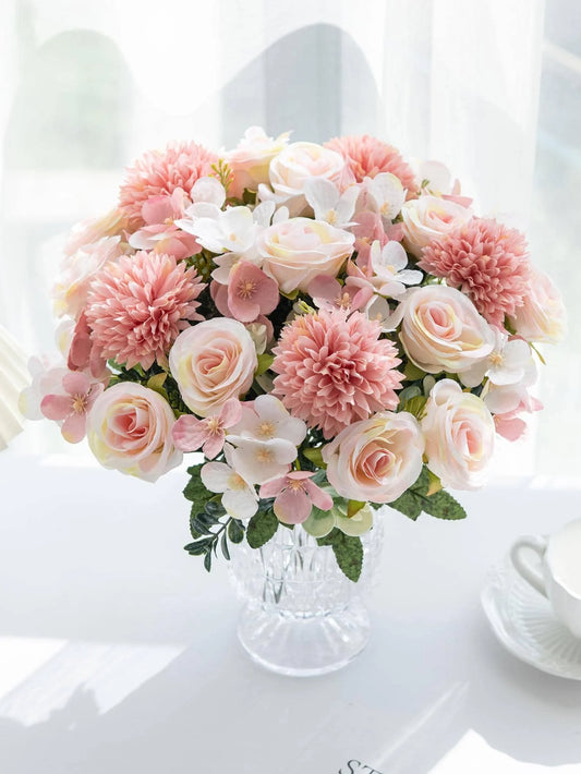 1 Bouquet Artificial Roses w/ Silk Balls