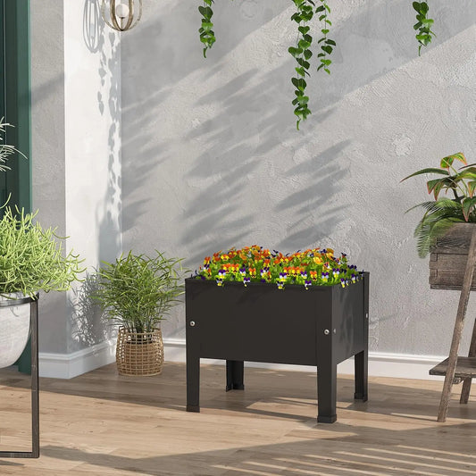 Black Elevated Garden Bed with Legs