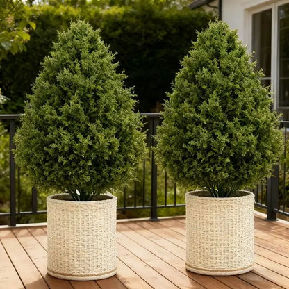 Artificial Cedar Topiary Trees 2 Pack