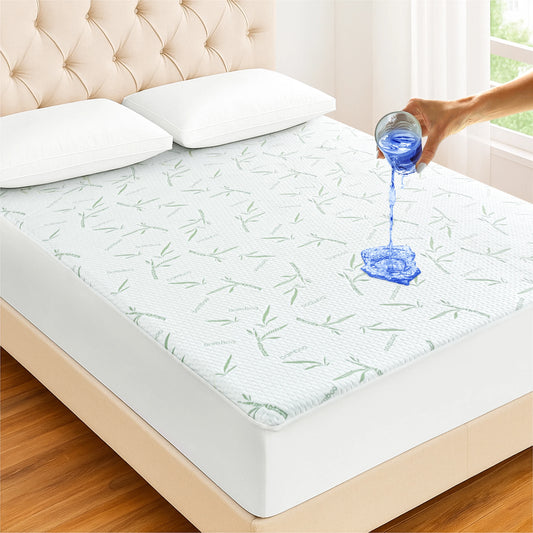 Lux Decor Mattress Protector, Cooling Rayon dervied from Bamboo Viscose