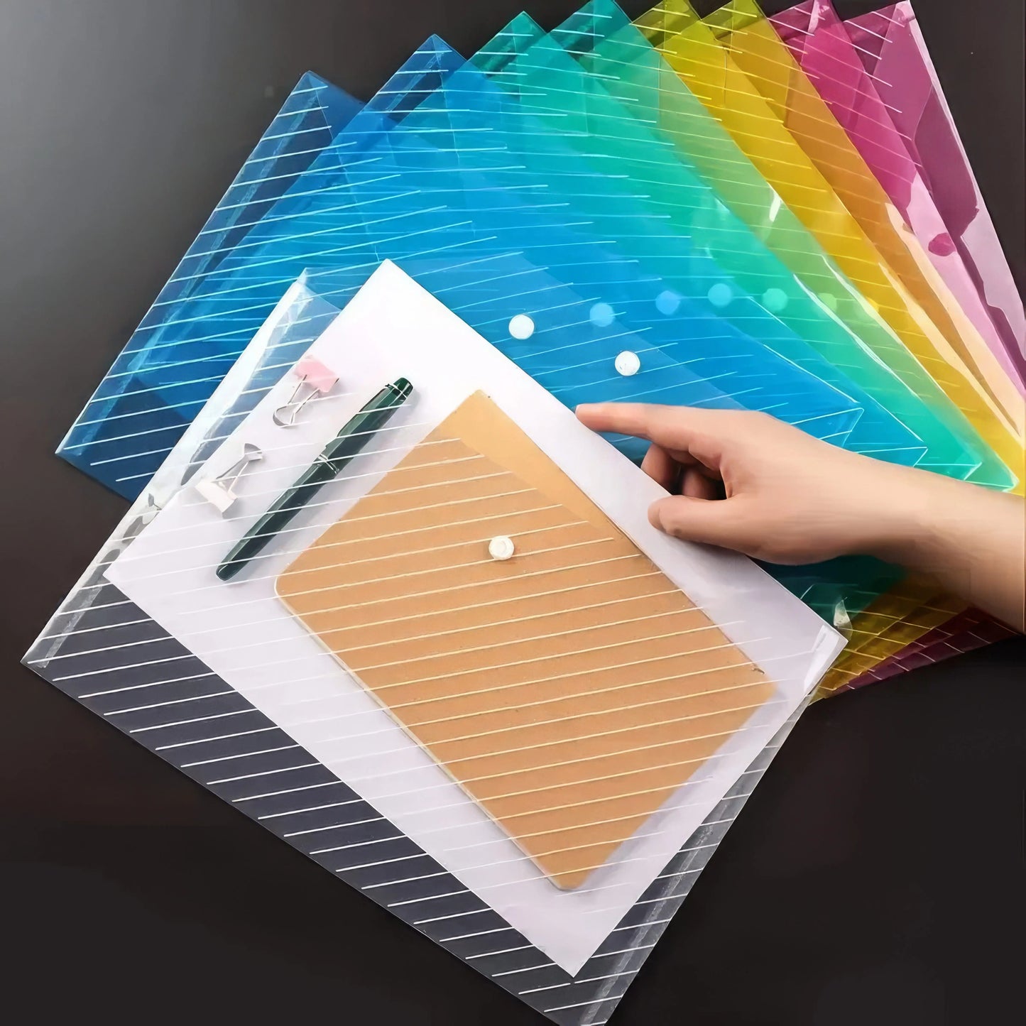 Folded File Bags with Mixed Colors 5/10 or 15pc