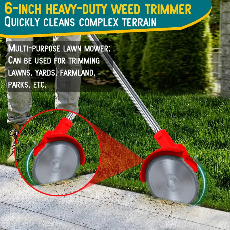 Cordless Weed Trimmer on Wheels for the hard to get to areas.