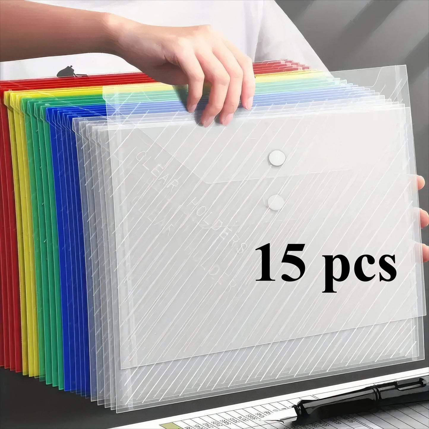 Folded File Bags with Mixed Colors 5/10 or 15pc