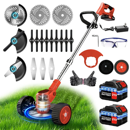 Cordless Weed Trimmer on Wheels for the hard to get to areas.