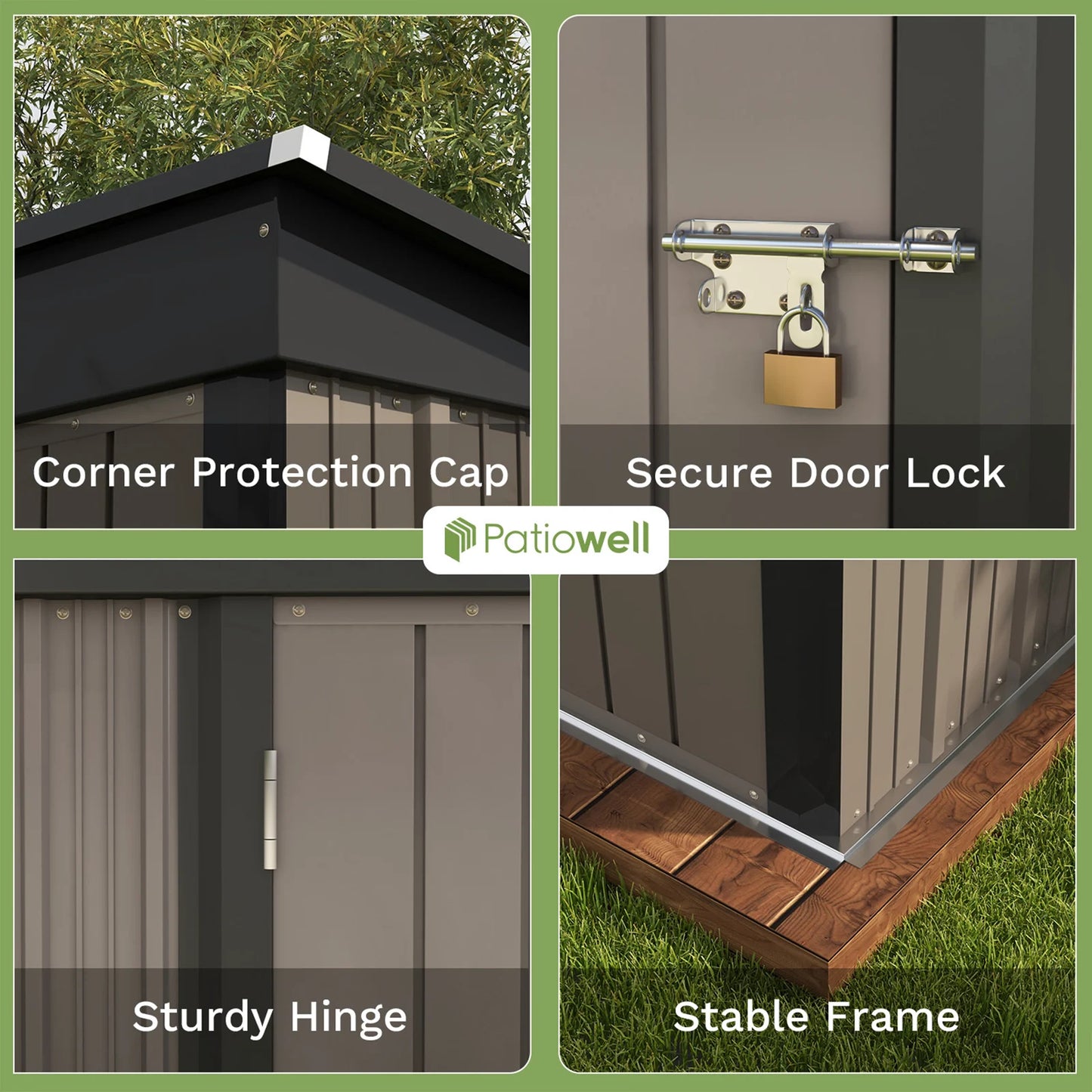 5x3 FT Outdoor Lockable Waterproof Storage Shed