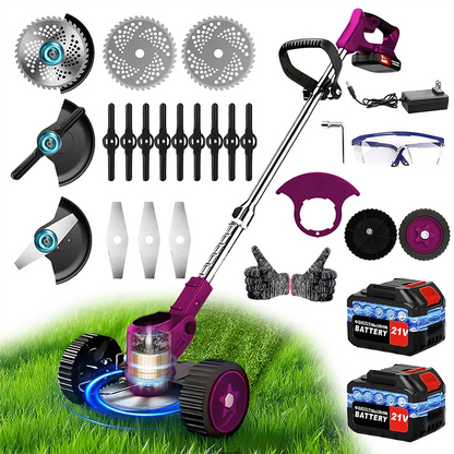 Cordless Weed Trimmer on Wheels for the hard to get to areas.