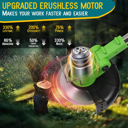 Cordless Weed Trimmer on Wheels for the hard to get to areas.
