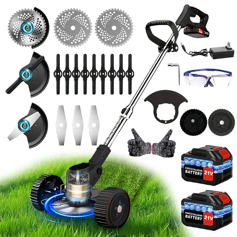 Cordless Weed Trimmer on Wheels for the hard to get to areas.