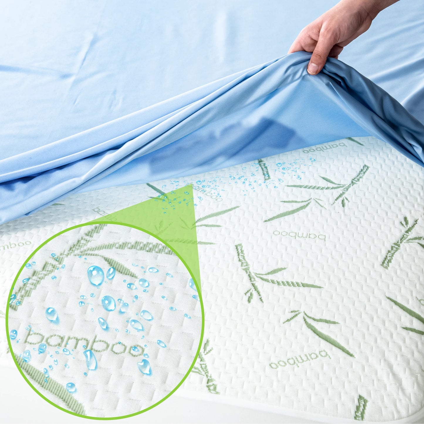 Lux Decor Mattress Protector, Cooling Rayon dervied from Bamboo Viscose