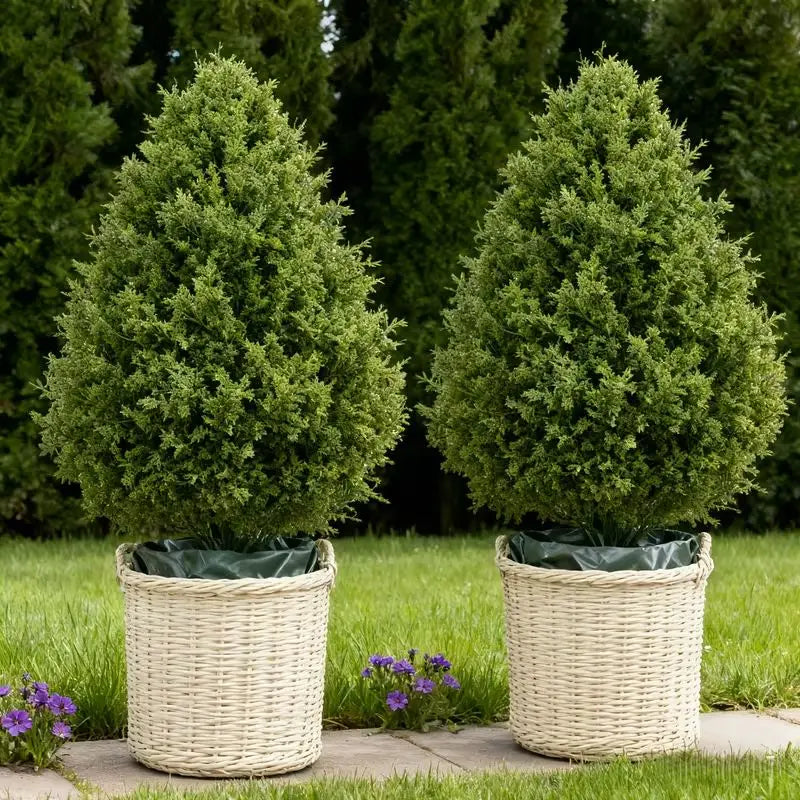 Artificial Cedar Topiary Trees 2 Pack