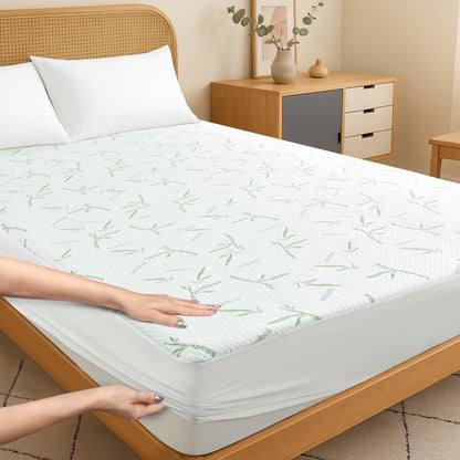 Lux Decor Mattress Protector, Cooling Rayon dervied from Bamboo Viscose