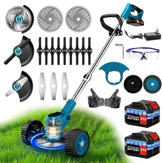 Cordless Weed Trimmer on Wheels for the hard to get to areas.
