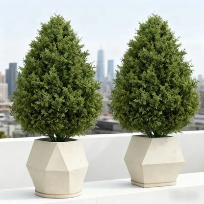 Artificial Cedar Topiary Trees 2 Pack
