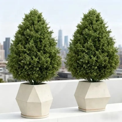 Artificial Cedar Topiary Trees 2 Pack