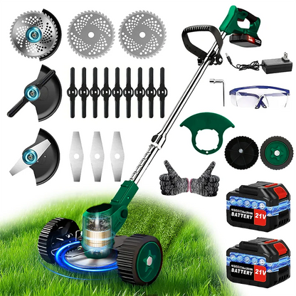Cordless Weed Trimmer on Wheels for the hard to get to areas.
