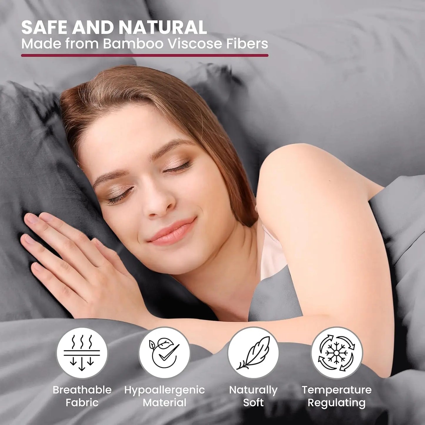 Bedsheet Set, Rayon Derived from Bamboo, Breathable & Soft