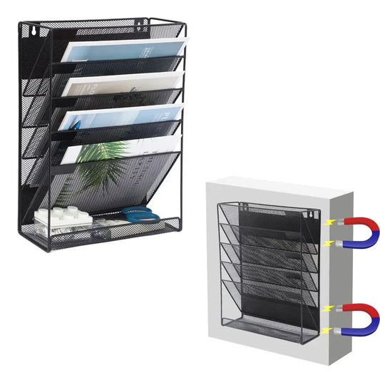 Standing or Magnetic File Organizer Mesh 6 Tier