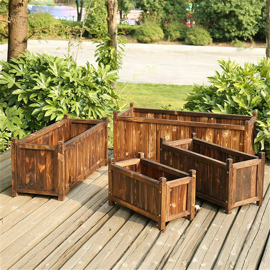 Wooden Raised Flower Bed, Three Size Options