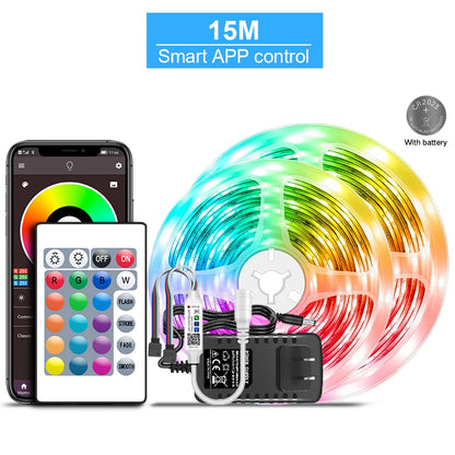 Color Changing LED Strip Lights with Music Syncing option.