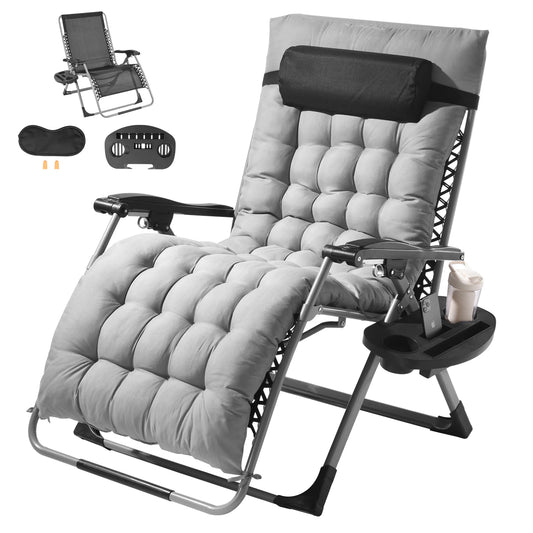Zero Gravity Chair with Cushion Footrest and Cupholder