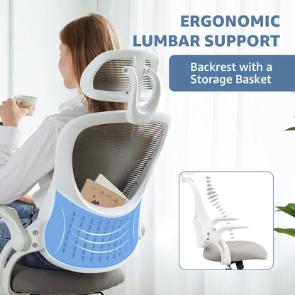 Mesh Desk Chair Flip-up Arms
