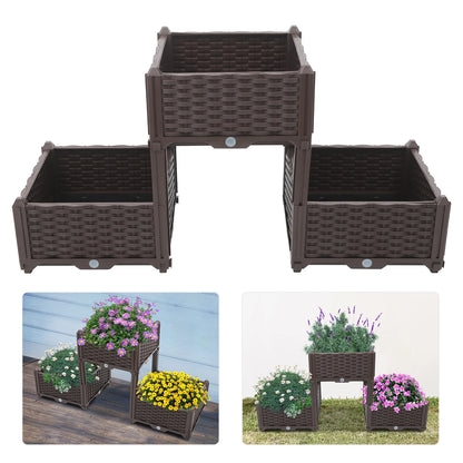 Planter Raised Beds Elevated Garden Box with Drainage Plug
