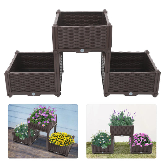 Planter Raised Beds Elevated Garden Box with Drainage Plug