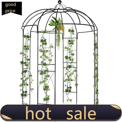 Sturdy Metal Garden Arch Arbor, Pavilion Trellis, Birdcage Gazebo