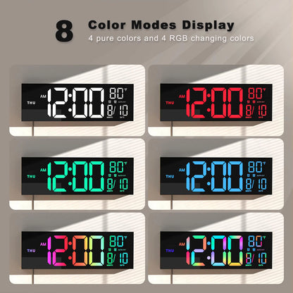 Large Digital Wall Clock, Big LED Display with Remote