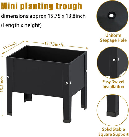 Black Elevated Garden Bed with Legs