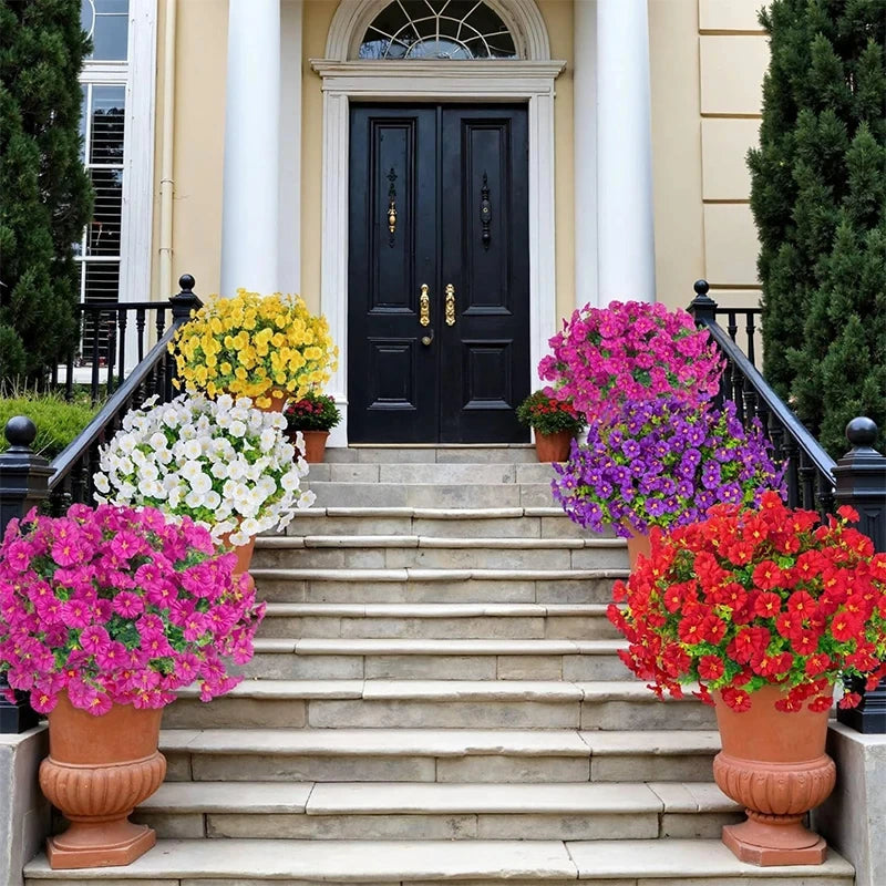 4 Bundles Silk Morning Glory Flower Outdoor Decoration