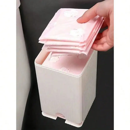 Dustproof Storage Box with Flip Lid for Wall-mounted Tissues and Cotton Swabs, Pads