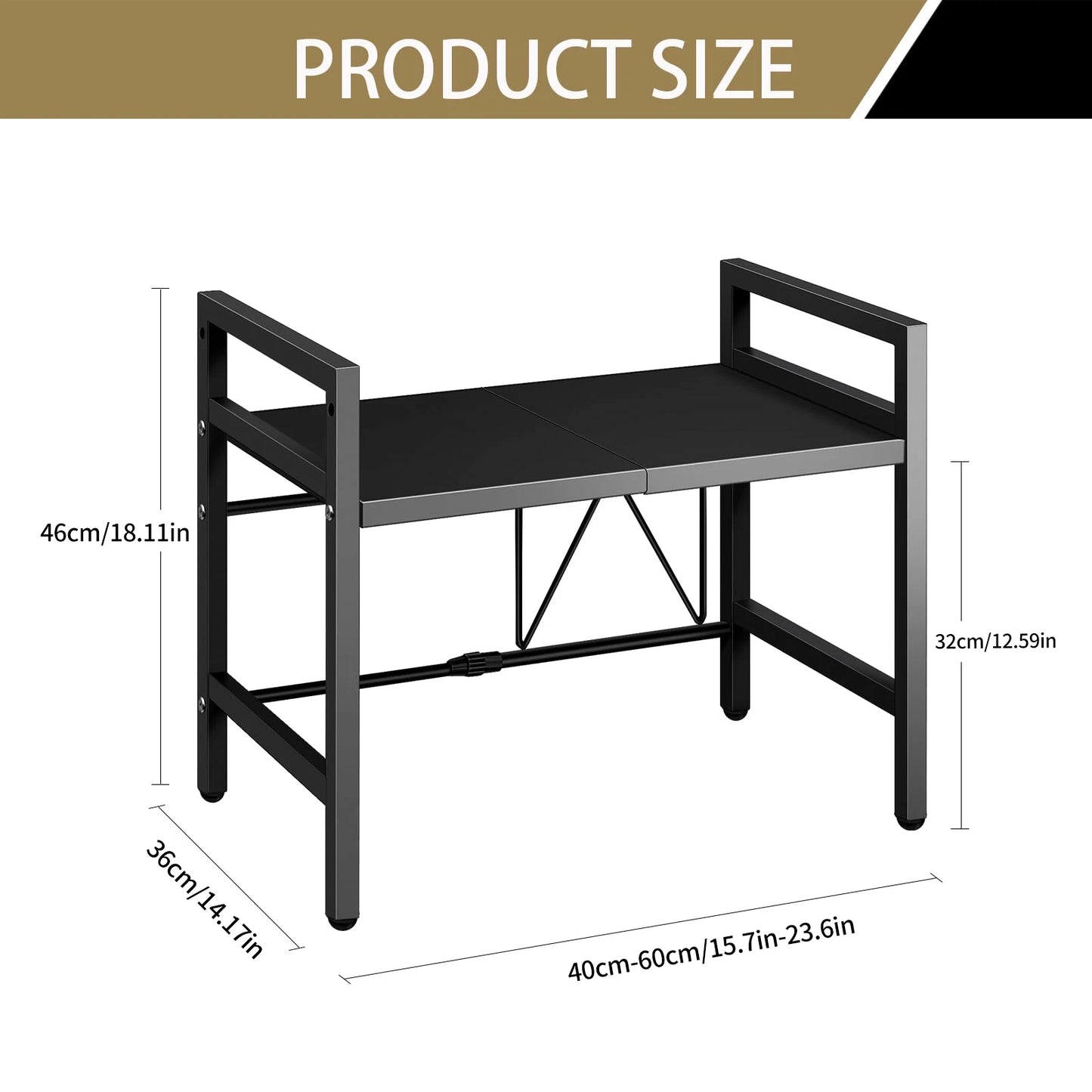 1pc Expandable 42-64cm Microwave Shelf Organizer.