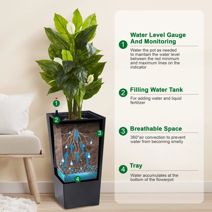 2pcs High Planters Pots for Indoor/Outdoor Use