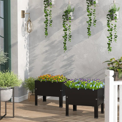 Black Elevated Garden Bed with Legs