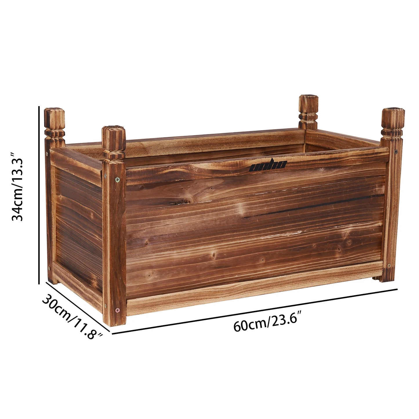 Wooden Raised Flower Bed, Three Size Options