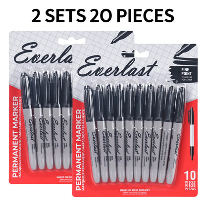 20/40/60-Pack Dual-Tip Permanent Markers