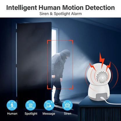 Camera with Phone App, 2.4GHz WiFi,  360° Pan & Tilt, 2-Way Audio, Night Vision
