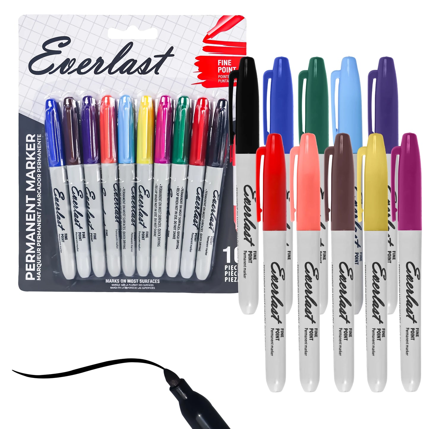 20/40/60-Pack Dual-Tip Permanent Markers