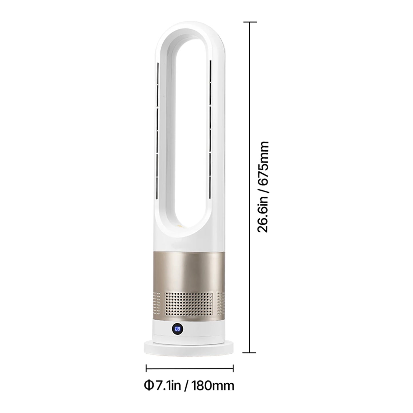Tower Fan Bladeless Blows Cold Air 80° Oscillating with Remote