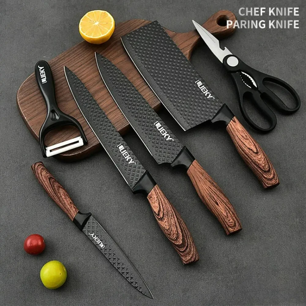 Six Piece Stainless Steel Kitchen Knife Set